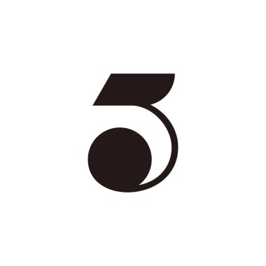 35 numara basit geometrik daire logo vektörü 