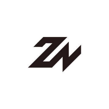 Zn Monoline harfi basit geometrik genç konsept logo vektörü 