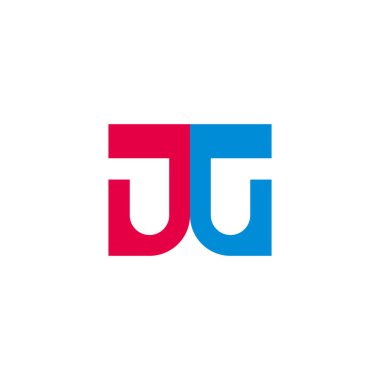 jtg harfi basit bağlı renkli geometrik logo vektörü 