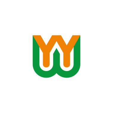 Y harfi basit bağlantılı geometrik logo vektörü 