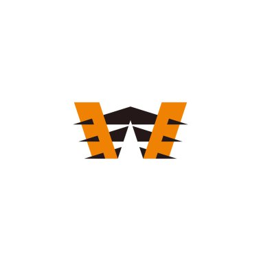 W harfi keskin endüstriyel renkli basit logo vektörü 