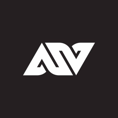 harfler asv basit ambigram çizgileri geometrik logo vektörü 