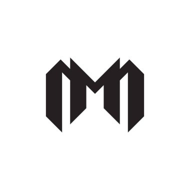 mm harfi güçlü basit geometrik logo vektörü oluşturma 