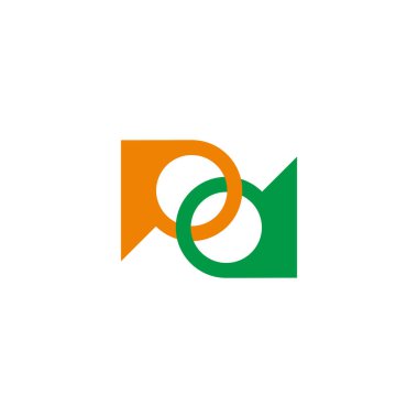 harf pd üst üste renk halka logo vektörü 