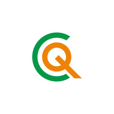 cq harfi renkli yuvarlak geometrik çizgi logo vektörü 