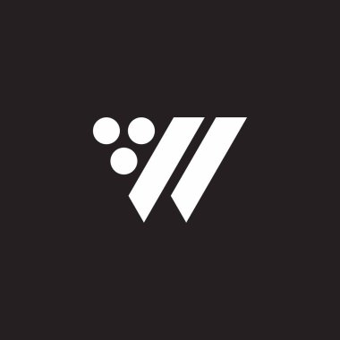 w harfi basit geometrik noktalar üçgen logo vektörü 