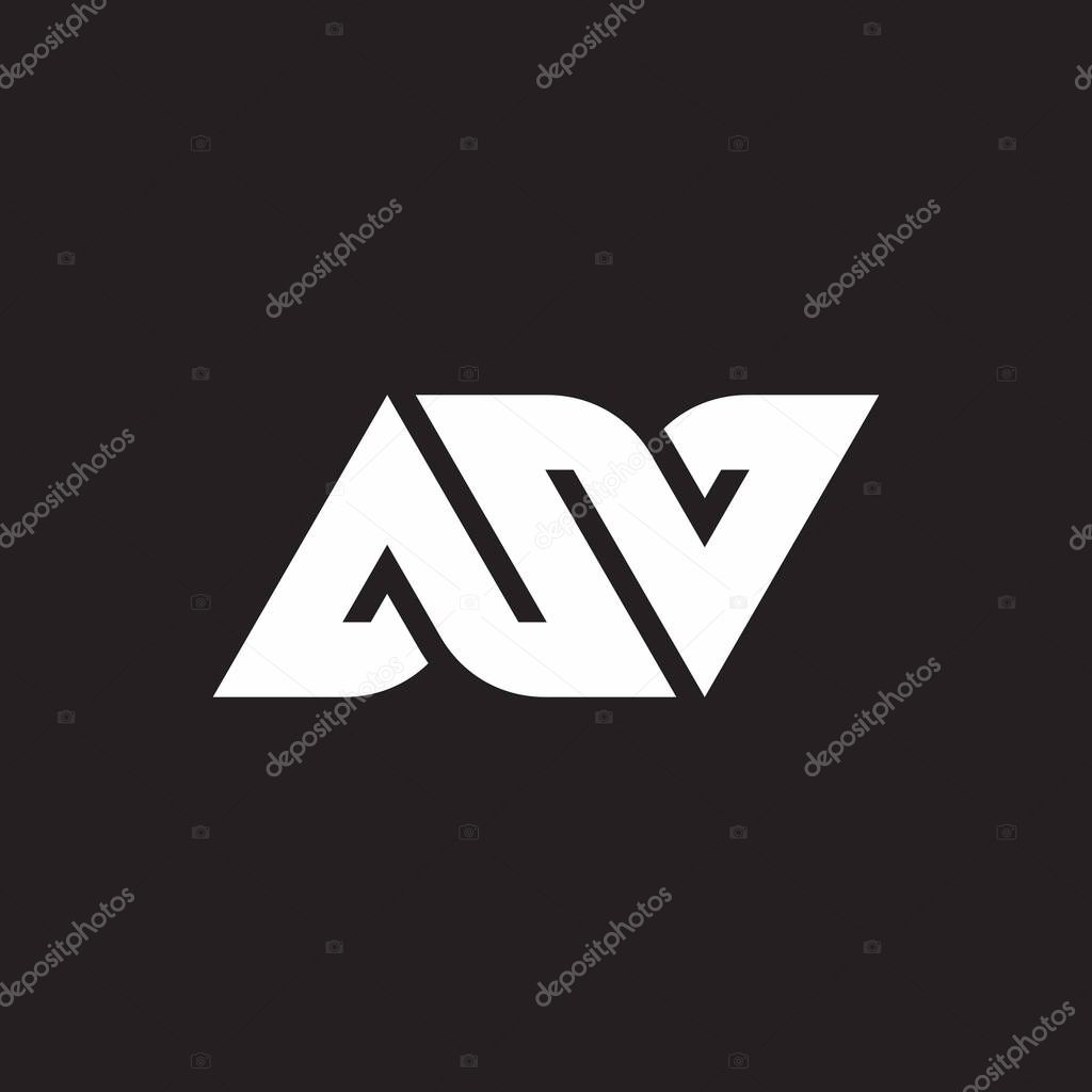 Letters asv simple ambigram stripes geometric logo vector