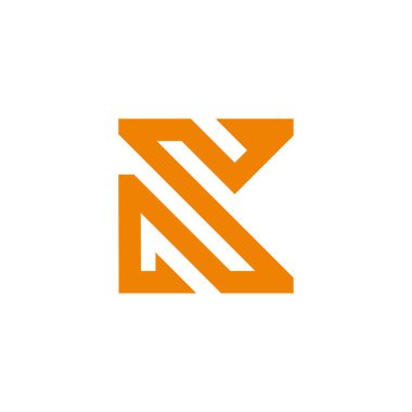 nsk harfi basit çizgili geometrik logo vektörü 