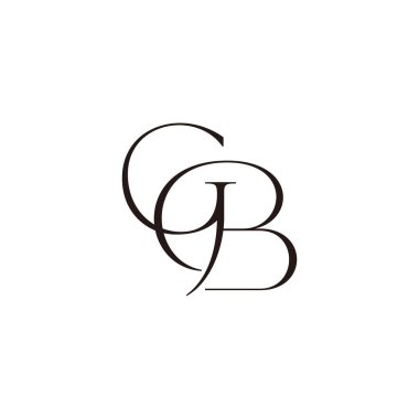 gb harfi bağlı eğriler zarif basit logo vektörü 