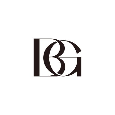 harf bg basit bağlantılı 3d düz logo vektörü