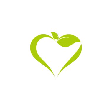 Aşk kalp yaprağı bitkileri yeşil sembol vektörü 