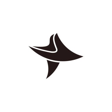 Basit Stingray yüzme sembolü logo vektörünü eğriliyor 