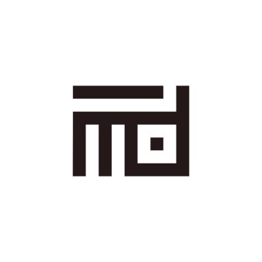 harf Md basit kareler bağlı logo vektörü 