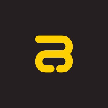 harf cb basit sevimli geometrik sarı logo vektörü 