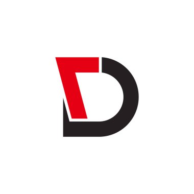 d ok harfleri basit geometrik logo vektörü 