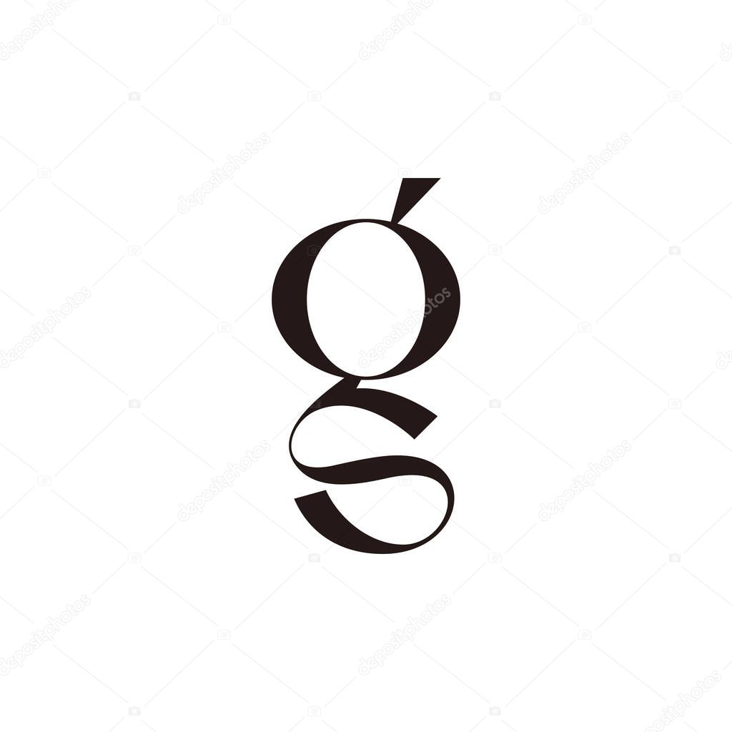 Letter qs simple linked ribbon simple logo vector