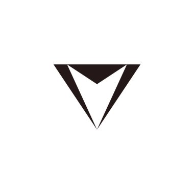 mv harfi basit üçgen geometrik logo vektörü 