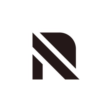 Rn harfi basit geometrik çizgiler logo vektörü 