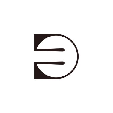 d harfi davul soyut basit logo vektörü 