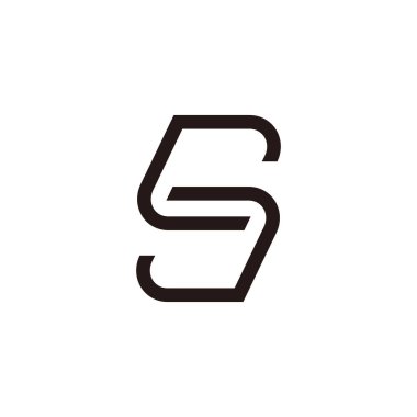 harf cjs basit geometrik çizgiler logo vektörü 