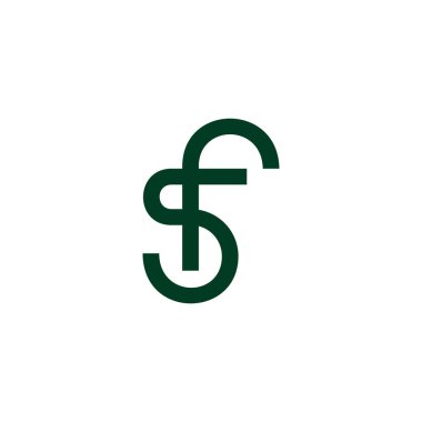 harf sf basit geometrik döngü çizgileri logo vektörü 