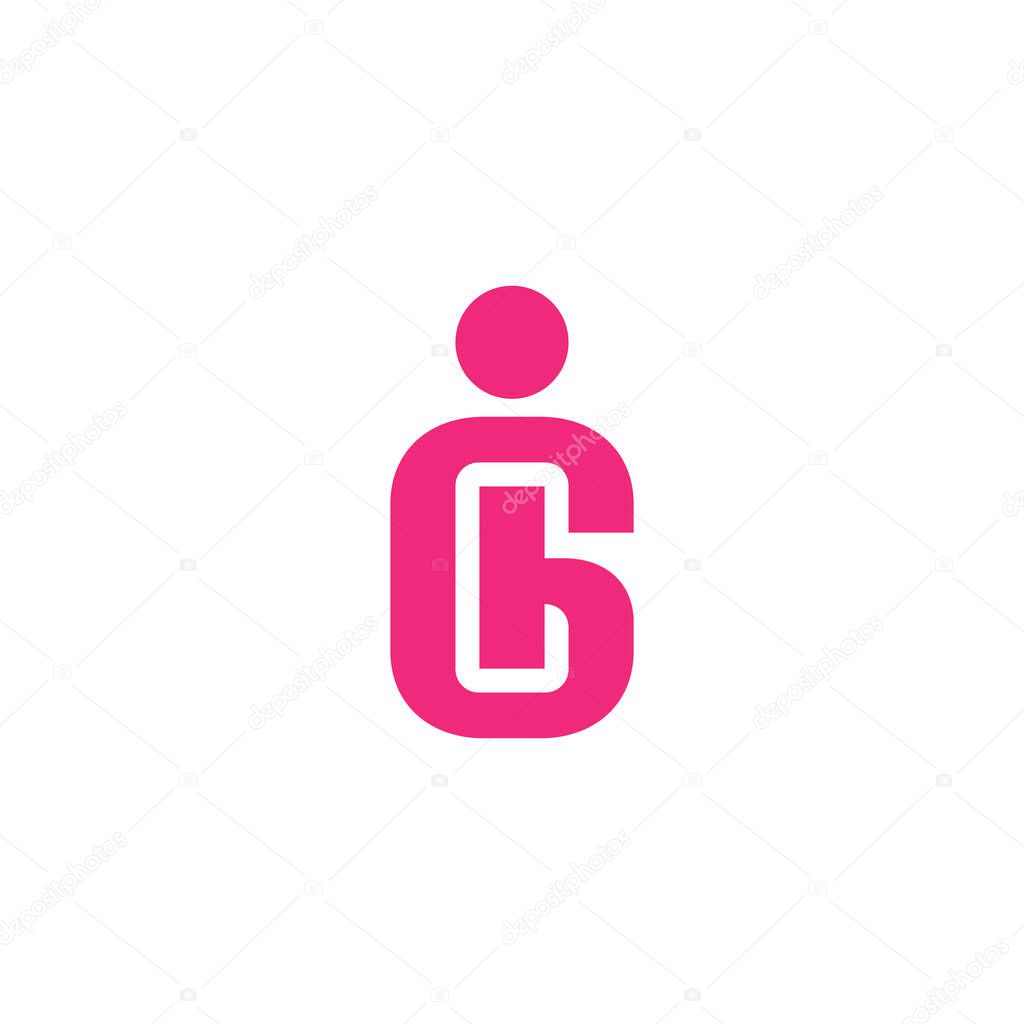 Letter ig people simple geometric logo vector