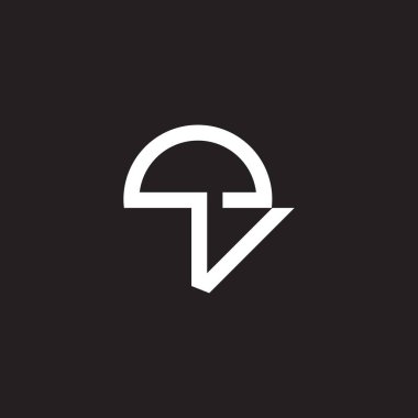 harf TV döngüsü şemsiyesi soyut basit logo vektörü 