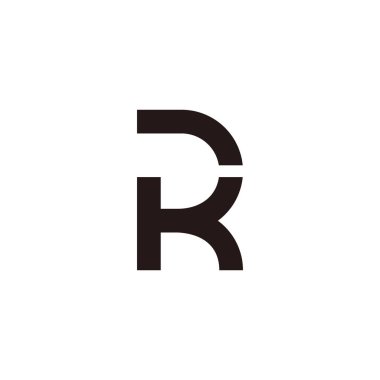 rk harfi basit soyut çizgiler geometrik logo vektörü 