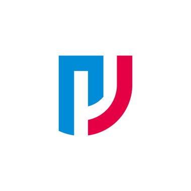 rj harfi basit renkli çizgi küçük logo vektörü 