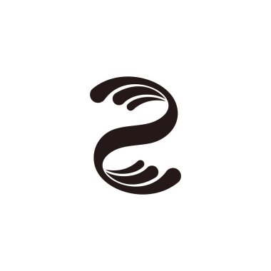 İki numaralı harf s tüyü soyut hareket logo vektörü 