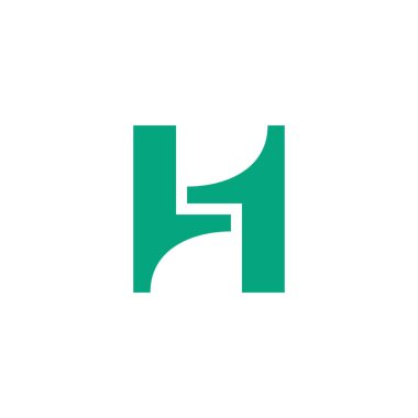 h1 harfi basit geometrik bağlı logo vektörü 