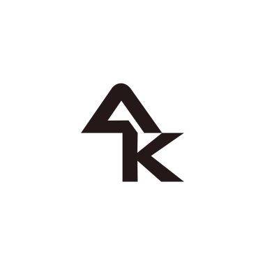 ak ka harfi basit geometrik üçgen logo vektörü 