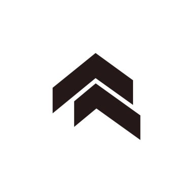 Çatıdaki ok basit geometrik ev logosu vektörü 