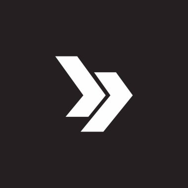 harf b sağ ok çizgileri geometrik logo vektörü 