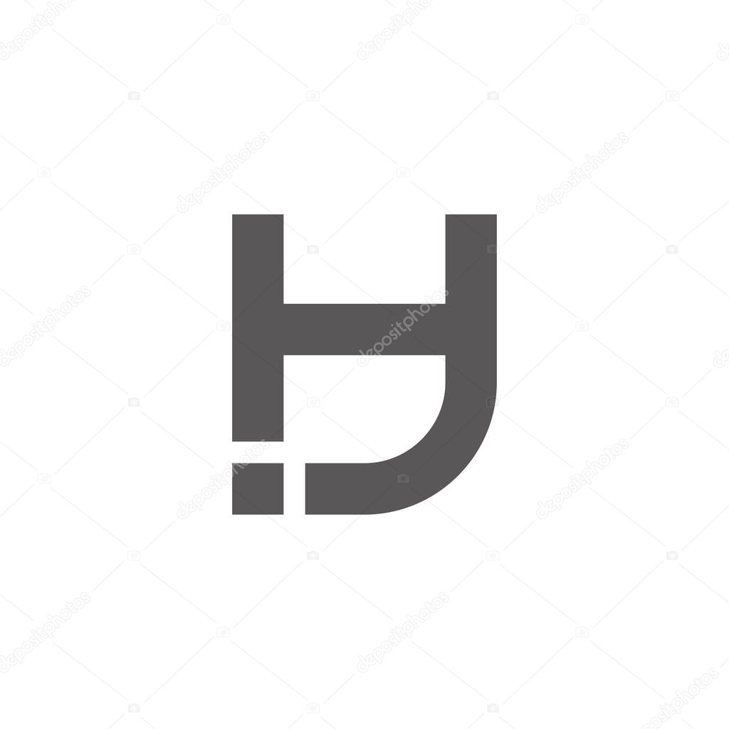 Letters hji abstract simple lines geometric logo vector