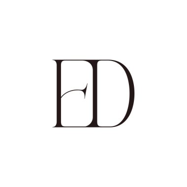 harf ed basit zarif eğri logo vektörü 