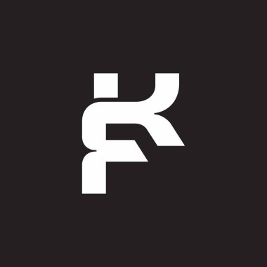 fk harfi basit geometrik bağlantılı geometrik çizgi logo vektörü 