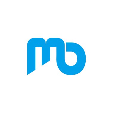 harf mo loop mavi basit geometrik logo vektörü 