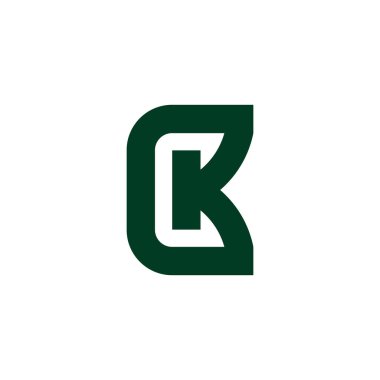 harf ck basit bağlanma geometrik logo vektörü 