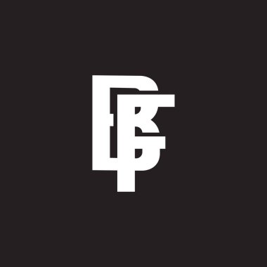 harf bf basit bağlı geometrik örtüşme basit logo vektörü 