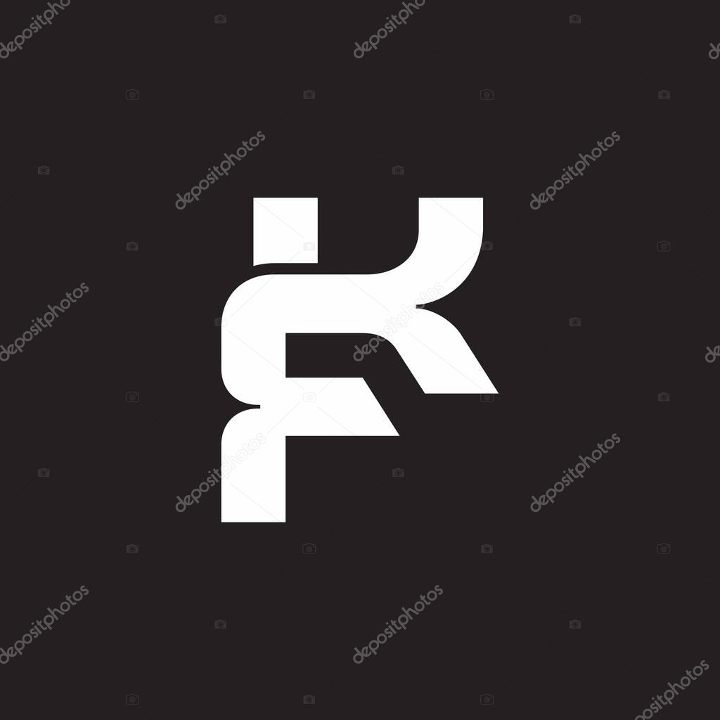 Letter fk simple geometric linked geometric line logo vector