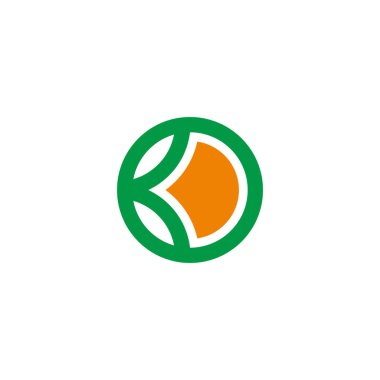 harf kd yapraklı renkli geometrik güneş logo vektörü 