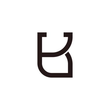 Kb harfi basit bağlı geometrik logo vektörü 