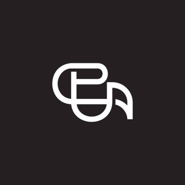 harf pua soyut sonsuz geometrik çizgiler logo vektörü 