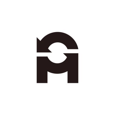 mg harfi basit geometrik yeniden yükleme döndürme ok logo vektörü 