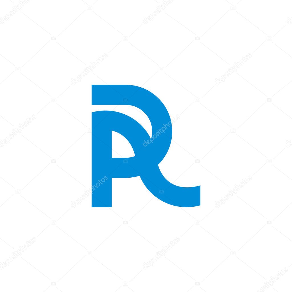 Pra letter simple curves geometric logo vector