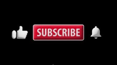 Animation of a Subscribe Button. Simply place animation into your Videos. Button of subscribers to click and become subscribed. Green and black background.