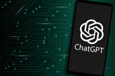Yapay Zeka ChatGPT sohbet robotu logosu. OpenAI tarafından geliştirilen Chatbot kullanarak yapay zeka vektör çizimi. Yapay Zeka ya da Yapay Zeka ile sohbet. EPS10