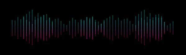 音乐波 渐变色彩背景 在黑色背景上隔离的声波条纹线彩色均衡器 社交媒体的概念 Eps10 — 图库矢量图片