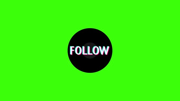 Follow Abstract Animation Movie Style Popular Social Network Flat Style — Stock Video